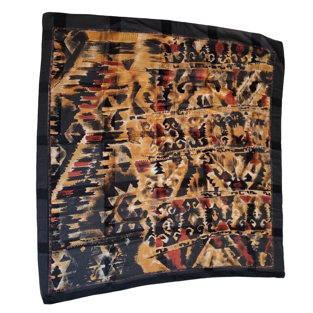Beautiful Scarf Abstract Pattern 100% Polyester Made in Italy Tag